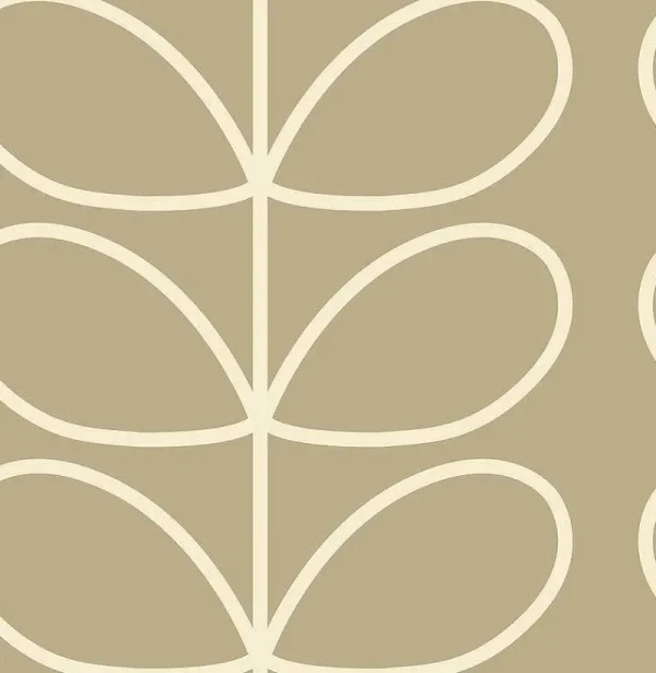 Orla Kiely Wallpaper-Giant Linear Stem Stone Wallpaper
