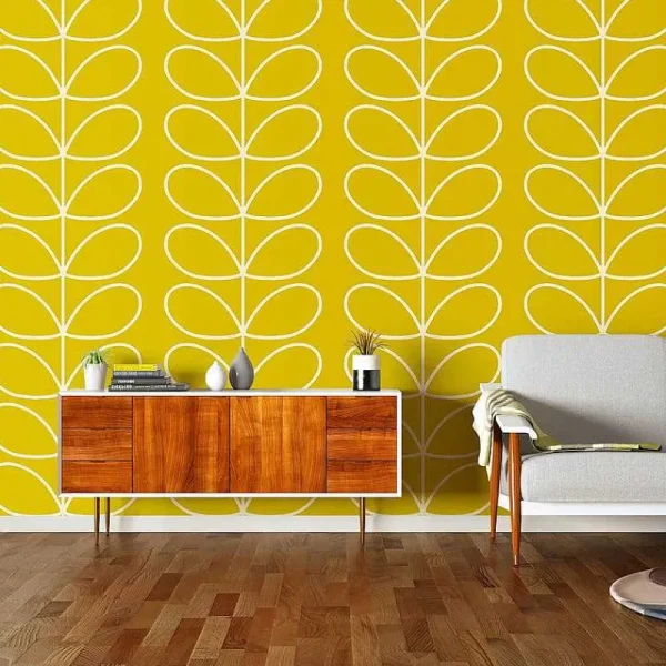 giant_linear_stem_sunflow_1.webp Orla Kiely Wallpaper-Giant Linear Stem Sunflower Wallpaper