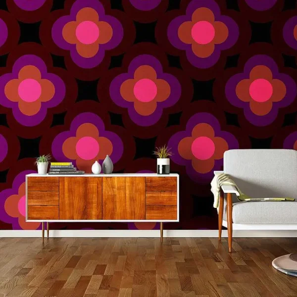 Orla Kiely Wallpaper-Radial Flower Wallpaper